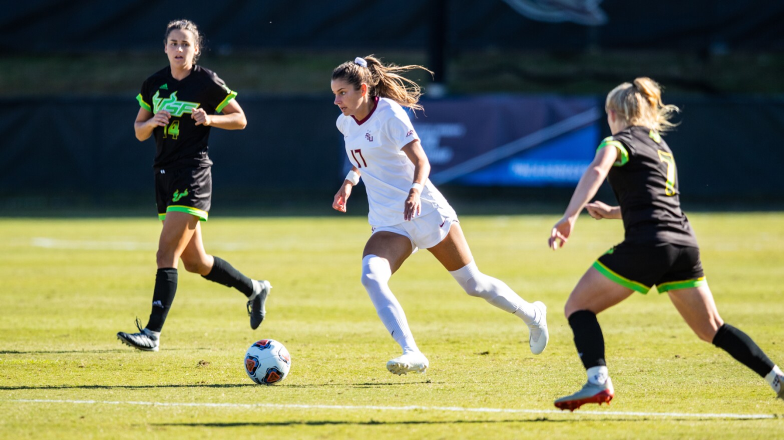 Malia Berkley of Butler County dribbles the ball as Florida State topped USF 2-1 on Nov. 24, 2019.